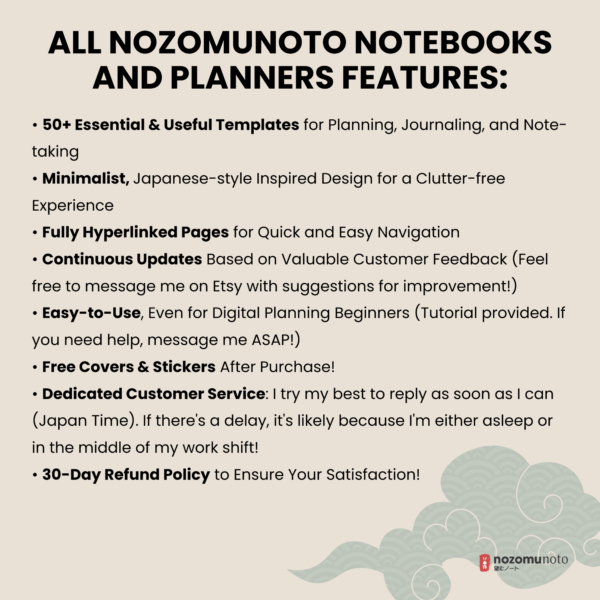 Dated Academic 2025 2026 Digital Planner Yume Techo NozomuNoto Notebook Daily Weekly Monthly Calendar Japanese Multipurpose Minimalist ADHD Bullet Journal Hyperlinked PDF Goodnotes Notability Portrait Android iPad Student Noteshelf Samsung Notes Hobonichi Noteful Penly Kilonotes Collanote Zoomnotes Samsung Notes Xodo