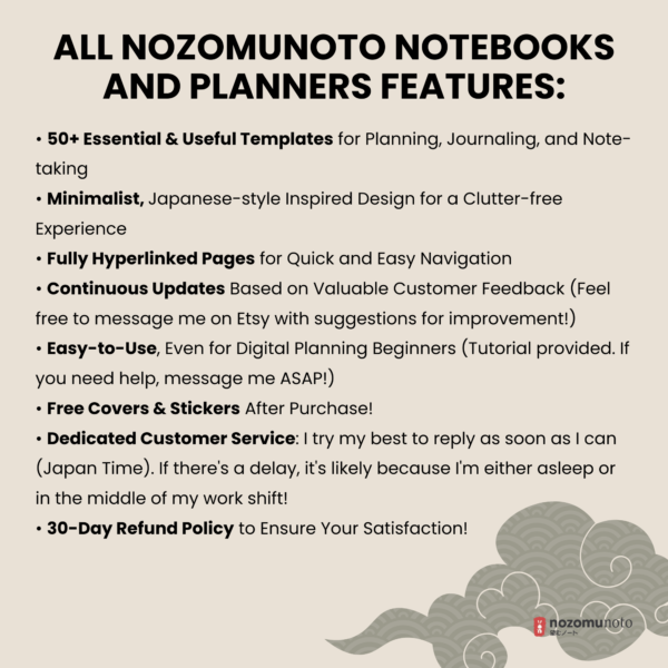 Dated Academic 2025 2026 Digital Planner Yume Techo NozomuNoto Notebook Daily Weekly Monthly Calendar Japanese Multipurpose Minimalist ADHD Bullet Journal Hyperlinked PDF Goodnotes Notability Portrait Android iPad Student Noteshelf Samsung Notes Hobonichi Noteful Penly Kilonotes Collanote Zoomnotes Samsung Notes Xodo