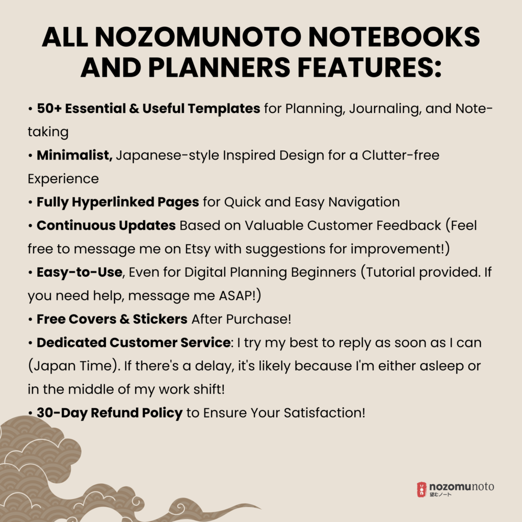 Dated Academic 2025 2026 Digital Planner Yume Techo NozomuNoto Notebook Daily Weekly Monthly Calendar Japanese Multipurpose Minimalist ADHD Bullet Journal Hyperlinked PDF Goodnotes Notability Landscape Android iPad Student Noteshelf Samsung Hobonichi Noteful Penly Kilonotes Collanote Zoomnotes