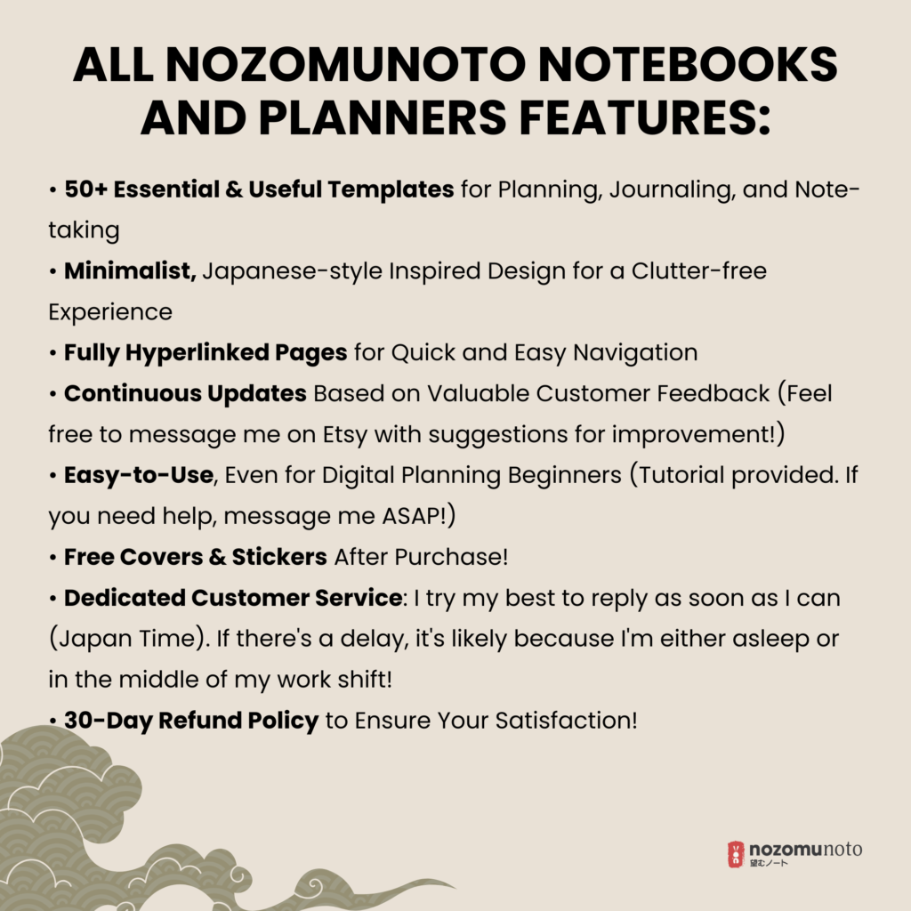 Dated Academic 2025 2026 Digital Planner Yume Techo NozomuNoto Notebook Daily Weekly Monthly Calendar Japanese Multipurpose Minimalist ADHD Bullet Journal Hyperlinked PDF Goodnotes Notability Landscape Android iPad Student Noteshelf Samsung Hobonichi Noteful Penly Kilonotes Collanote Zoomnotes