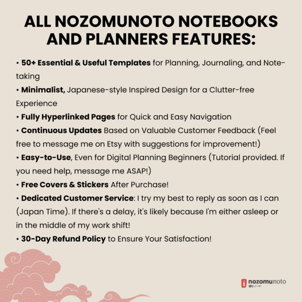 Dated Academic 2025 2026 Digital Planner Yume Techo NozomuNoto Notebook Daily Weekly Monthly Calendar Japanese Multipurpose Minimalist ADHD Bullet Journal Hyperlinked PDF Goodnotes Notability Landscape Android iPad Student Noteshelf Samsung Hobonichi Noteful Penly Kilonotes Collanote Zoomnotes