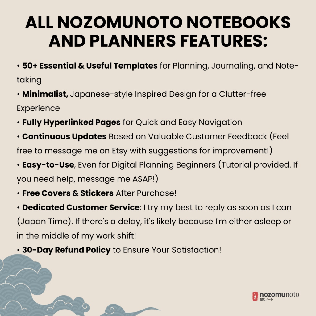 Dated Academic 2025 2026 Digital Planner Yume Techo NozomuNoto Notebook Daily Weekly Monthly Calendar Japanese Multipurpose Minimalist ADHD Bullet Journal Hyperlinked PDF Goodnotes Notability Landscape Android iPad Student Noteshelf Samsung Hobonichi Noteful Penly Kilonotes Collanote Zoomnotes