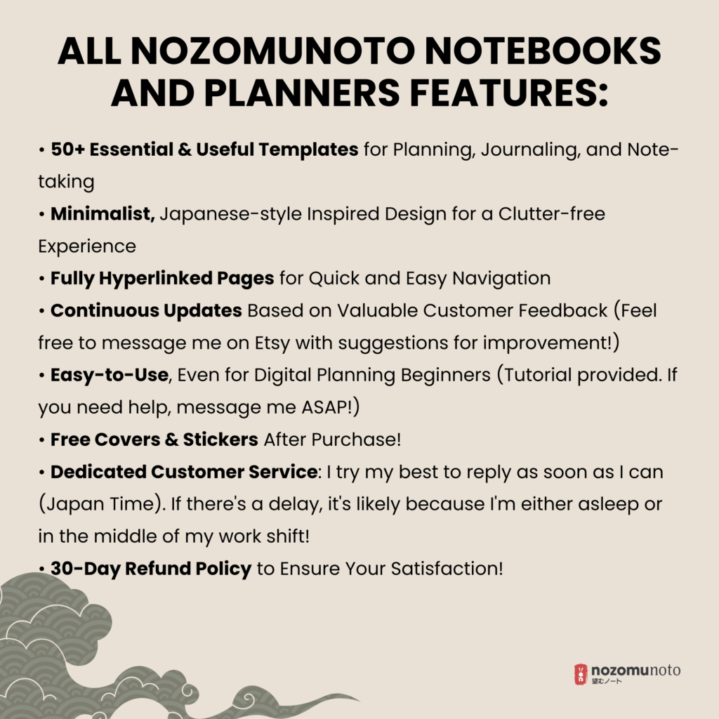 Dated Academic 2025 2026 Digital Planner Yume Techo NozomuNoto Notebook Daily Weekly Monthly Calendar Japanese Multipurpose Minimalist ADHD Bullet Journal Hyperlinked PDF Goodnotes Notability Landscape Android iPad Student Noteshelf Samsung Hobonichi Noteful Penly Kilonotes Collanote Zoomnotes