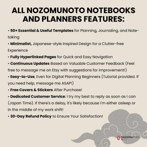 Dated Academic 2025 2026 Digital Planner Yume Techo NozomuNoto Notebook Daily Weekly Monthly Calendar Japanese Multipurpose Minimalist ADHD Bullet Journal Hyperlinked PDF Goodnotes Notability Portrait Android iPad Student Noteshelf Samsung Notes Hobonichi Noteful Penly Kilonotes Collanote Zoomnotes Samsung Notes Xodo