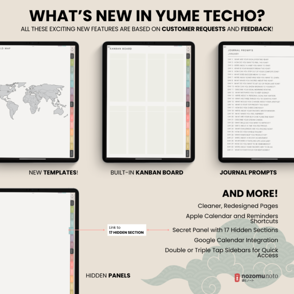 Dated Academic 2025 2026 Digital Planner Yume Techo NozomuNoto Notebook Daily Weekly Monthly Calendar Japanese Multipurpose Minimalist ADHD Bullet Journal Hyperlinked PDF Goodnotes Notability Portrait Android iPad Student Noteshelf Samsung Notes Hobonichi Noteful Penly Kilonotes Collanote Zoomnotes Samsung Notes Xodo