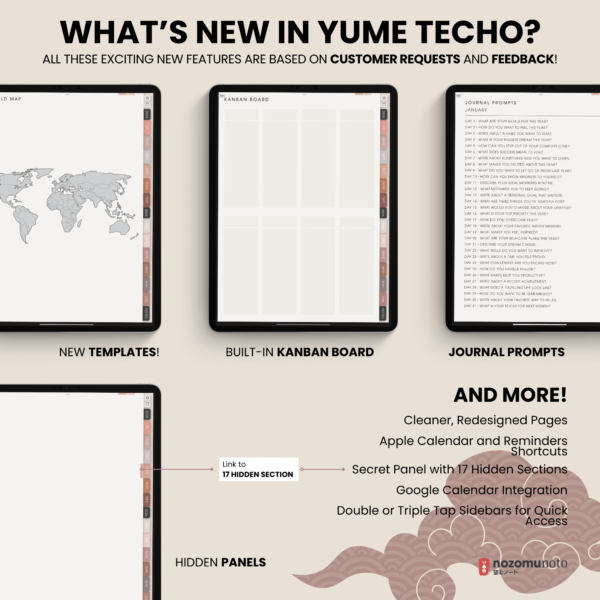Dated Academic 2025 2026 Digital Planner Yume Techo NozomuNoto Notebook Daily Weekly Monthly Calendar Japanese Multipurpose Minimalist ADHD Bullet Journal Hyperlinked PDF Goodnotes Notability Portrait Android iPad Student Noteshelf Samsung Notes Hobonichi Noteful Penly Kilonotes Collanote Zoomnotes Samsung Notes Xodo