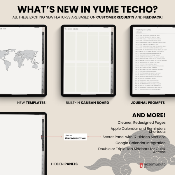 Dated Academic 2025 2026 Digital Planner Yume Techo NozomuNoto Notebook Daily Weekly Monthly Calendar Japanese Multipurpose Minimalist ADHD Bullet Journal Hyperlinked PDF Goodnotes Notability Portrait Android iPad Student Noteshelf Samsung Notes Hobonichi Noteful Penly Kilonotes Collanote Zoomnotes Samsung Notes Xodo