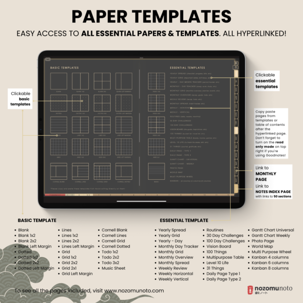 Dated Academic 2025 2026 Digital Planner Yume Techo NozomuNoto Notebook Daily Weekly Monthly Calendar Japanese Multipurpose Minimalist ADHD Bullet Journal Hyperlinked PDF Goodnotes Notability Landscape Android iPad Student Noteshelf Samsung Hobonichi Noteful Penly Kilonotes Collanote Zoomnotes