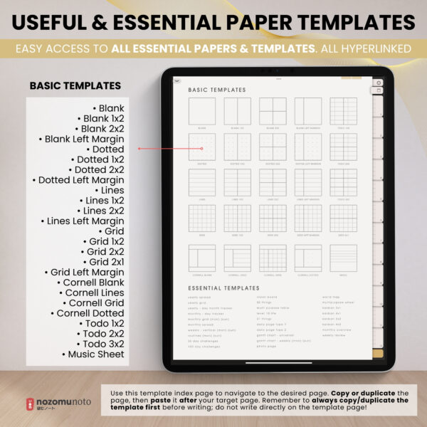 6 paper Digital Notebook V2 Yume Noto NozomuNoto Japanese Multipurpose Minimalist ADHD Bullet Journal Hyperlinked PDF Goodnotes Notability Android Tablet iPad Student Study Teacher Work Home Bible Travel Cornell Grid Lines Dotted Template Noteshelf Noteful Penly Kilonotes Collanote Zoomnotes Samsung Notes Xodo