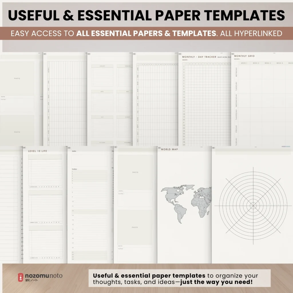 Yume Noto V3 Portrait Kraft Edition extra paper template preview.