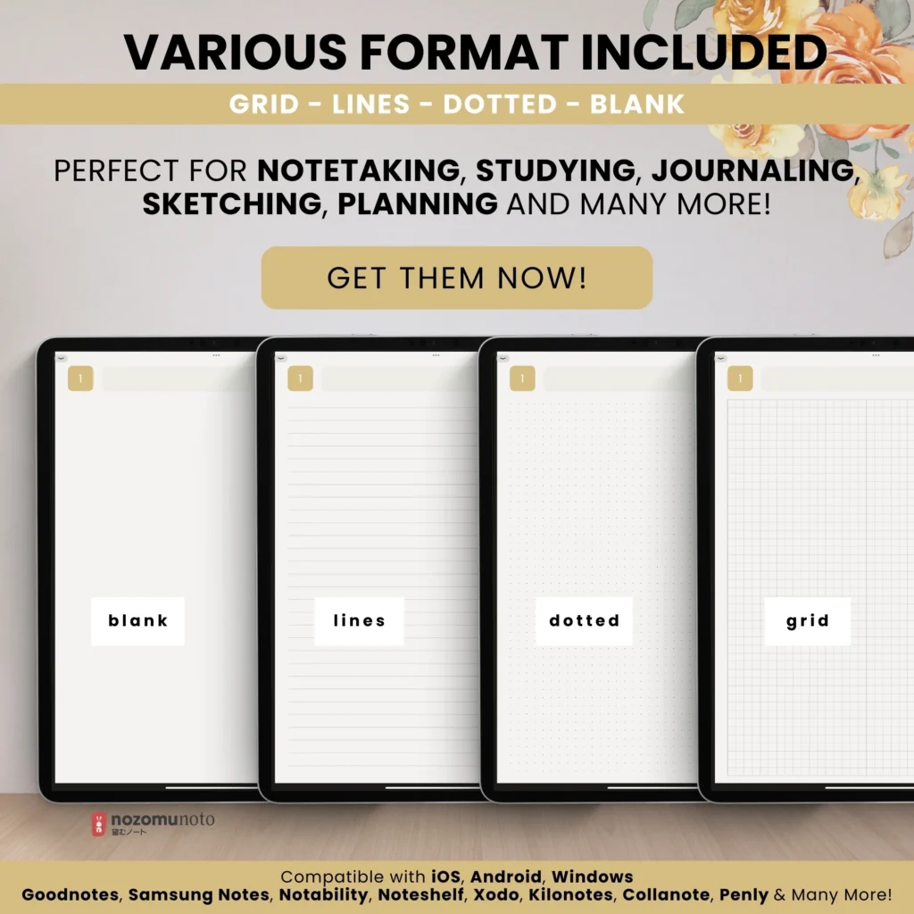 Yume Noto V3 Portrait Flower Garden Edition notebook format guide preview.