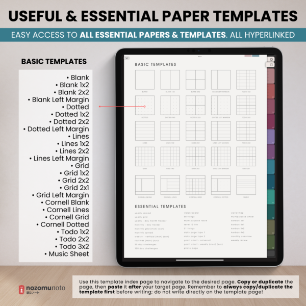 Digital Notebook V2 Yume Noto NozomuNoto Japanese Multipurpose Minimalist ADHD Bullet Journal Hyperlinked PDF Goodnotes Notability Android Tablet iPad Student Study Teacher Work Home Bible Travel Cornell Grid Lines Dotted Template Noteshelf Noteful Penly Kilonotes Collanote Zoomnotes Samsung Notes Xodo