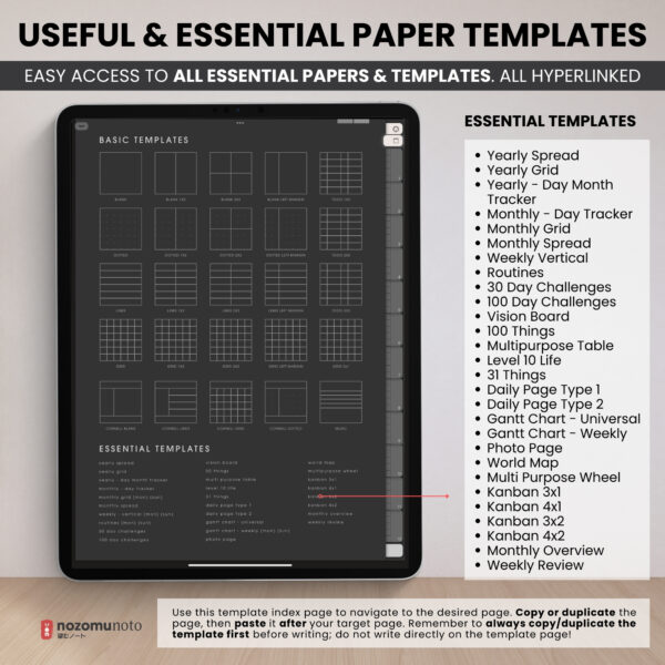 Digital Notebook V2 Yume Noto NozomuNoto Japanese Multipurpose Minimalist ADHD Bullet Journal Hyperlinked PDF Goodnotes Notability Android Tablet iPad Student Study Teacher Work Home Bible Travel Cornell Grid Lines Dotted Template Noteshelf Noteful Penly Kilonotes Collanote Zoomnotes Samsung Notes Xodo