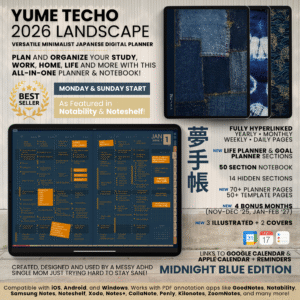 1. Title 2026 Digital Planner Yume Techo NozomuNoto Notebook Daily Weekly Monthly Calendar Japanese Multipurpose Minimalist ADHD Bullet Journal Hyperlinked PDF Goodnotes Notability Landscape Android iPad Student Study Noteshelf Samsung Notes Hobonichi Noteful Penly Kilonotes Collanote Zoomnotes