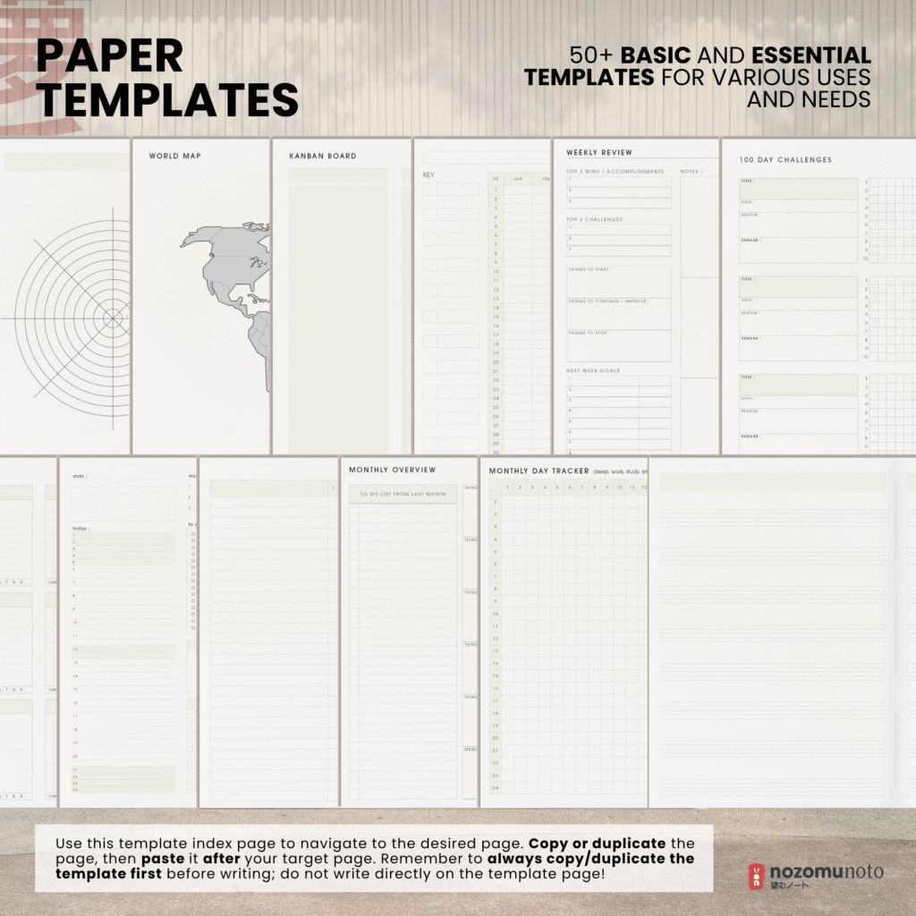 2026 Digital Planner Yume Techo NozomuNoto Notebook Daily Weekly Monthly Calendar Japanese Multipurpose Minimalist ADHD Bullet Journal Hyperlinked PDF Goodnotes Notability Landscape Android iPad Student Study Noteshelf Samsung Notes Hobonichi Noteful Penly Kilonotes Collanote Zoomnotes