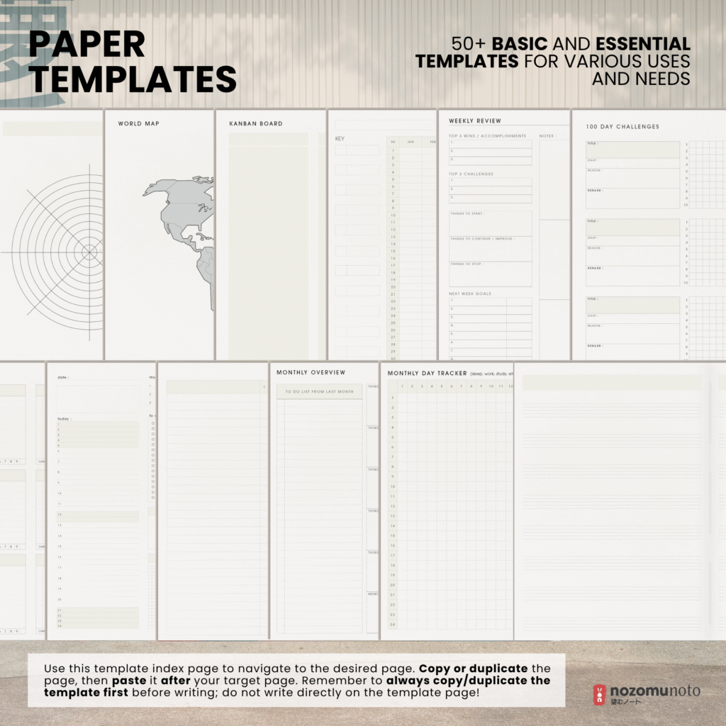 2026 Digital Planner Yume Techo NozomuNoto Notebook Daily Weekly Monthly Calendar Japanese Multipurpose Minimalist ADHD Bullet Journal Hyperlinked PDF Goodnotes Notability Landscape Android iPad Student Study Noteshelf Samsung Notes Hobonichi Noteful Penly Kilonotes Collanote Zoomnotes
