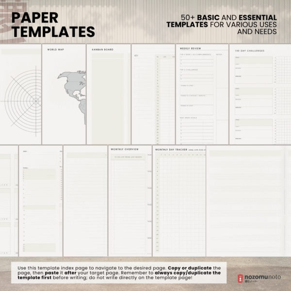 10. 50+ Template 2026 Digital Planner Yume Techo NozomuNoto Notebook Daily Weekly Monthly Calendar Japanese Multipurpose Minimalist ADHD Bullet Journal Hyperlinked PDF Goodnotes Notability Landscape Android iPad Student Study Noteshelf Samsung Notes Hobonichi Noteful Penly Kilonotes Collanote Zoomnotes