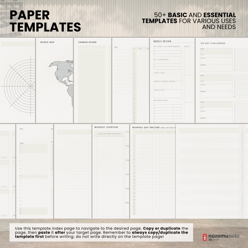 2026 Digital Planner Yume Techo NozomuNoto Notebook Daily Weekly Monthly Calendar Japanese Multipurpose Minimalist ADHD Bullet Journal Hyperlinked PDF Goodnotes Notability Landscape Android iPad Student Study Noteshelf Samsung Notes Hobonichi Noteful Penly Kilonotes Collanote Zoomnotes