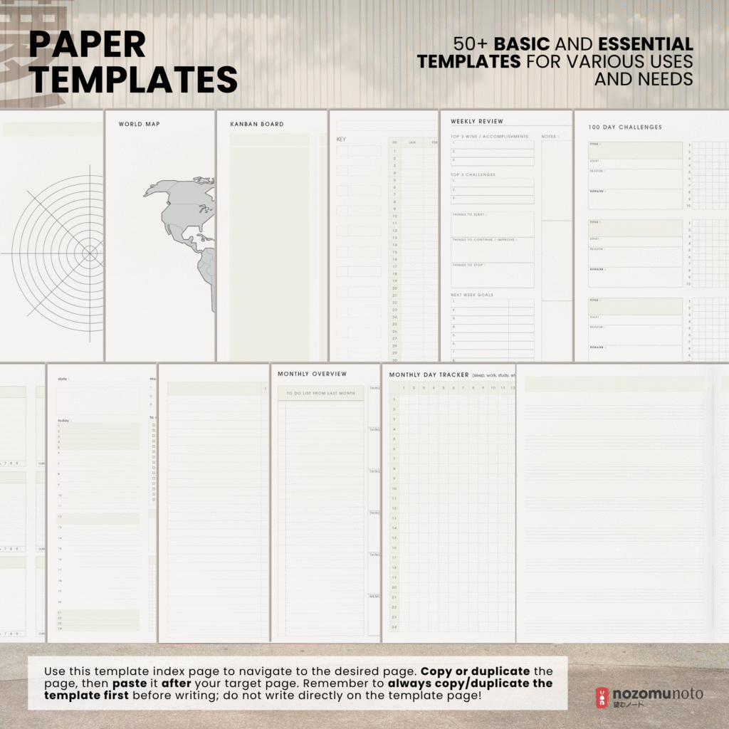 2026 Digital Planner Yume Techo NozomuNoto Notebook Daily Weekly Monthly Calendar Japanese Multipurpose Minimalist ADHD Bullet Journal Hyperlinked PDF Goodnotes Notability Landscape Android iPad Student Study Noteshelf Samsung Notes Hobonichi Noteful Penly Kilonotes Collanote Zoomnotes