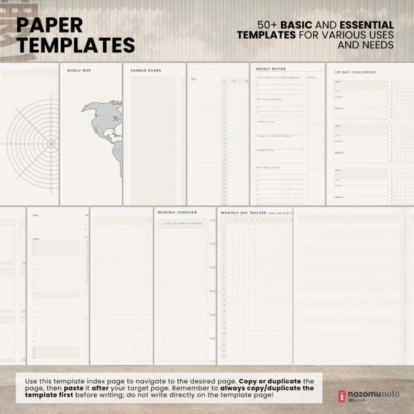 10. 50+ Template 2026 Digital Planner Yume Techo NozomuNoto Notebook Daily Weekly Monthly Calendar Japanese Multipurpose Minimalist ADHD Bullet Journal Hyperlinked PDF Goodnotes Notability Landscape Android iPad Student Study Noteshelf Samsung Notes Hobonichi Noteful Penly Kilonotes Collanote Zoomnotes