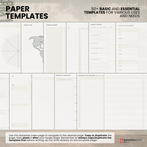 10. 50+ Template 2026 Digital Planner Yume Techo NozomuNoto Notebook Daily Weekly Monthly Calendar Japanese Multipurpose Minimalist ADHD Bullet Journal Hyperlinked PDF Goodnotes Notability Landscape Android iPad Student Study Noteshelf Samsung Notes Hobonichi Noteful Penly Kilonotes Collanote Zoomnotes