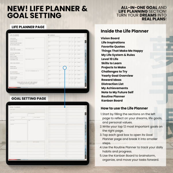 2026 Digital Planner Yume Techo NozomuNoto Notebook Daily Weekly Monthly Calendar Japanese Multipurpose Minimalist ADHD Bullet Journal Hyperlinked PDF Goodnotes Notability Landscape Android iPad Student Study Noteshelf Samsung Notes Hobonichi Noteful Penly Kilonotes Collanote Zoomnotes