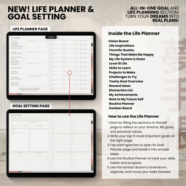 8. Life Planner 2026 Digital Planner Yume Techo NozomuNoto Notebook Daily Weekly Monthly Calendar Japanese Multipurpose Minimalist ADHD Bullet Journal Hyperlinked PDF Goodnotes Notability Landscape Android iPad Student Study Noteshelf Samsung Notes Hobonichi Noteful Penly Kilonotes Collanote Zoomnotes