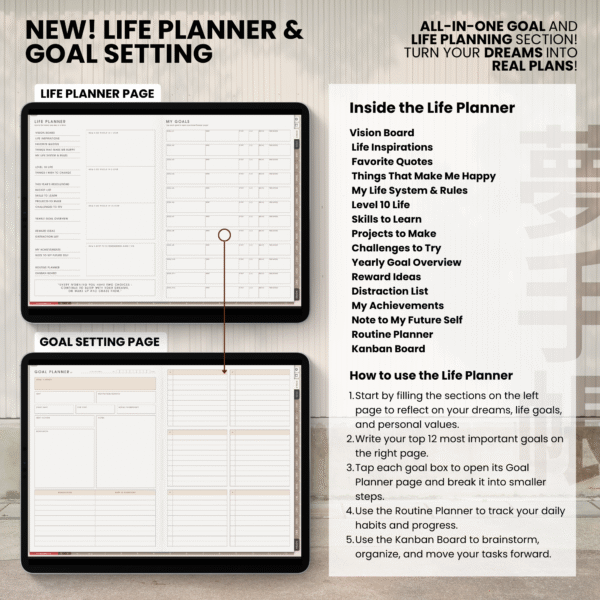 8. Life Planner 2026 Digital Planner Yume Techo NozomuNoto Notebook Daily Weekly Monthly Calendar Japanese Multipurpose Minimalist ADHD Bullet Journal Hyperlinked PDF Goodnotes Notability Landscape Android iPad Student Study Noteshelf Samsung Notes Hobonichi Noteful Penly Kilonotes Collanote Zoomnotes