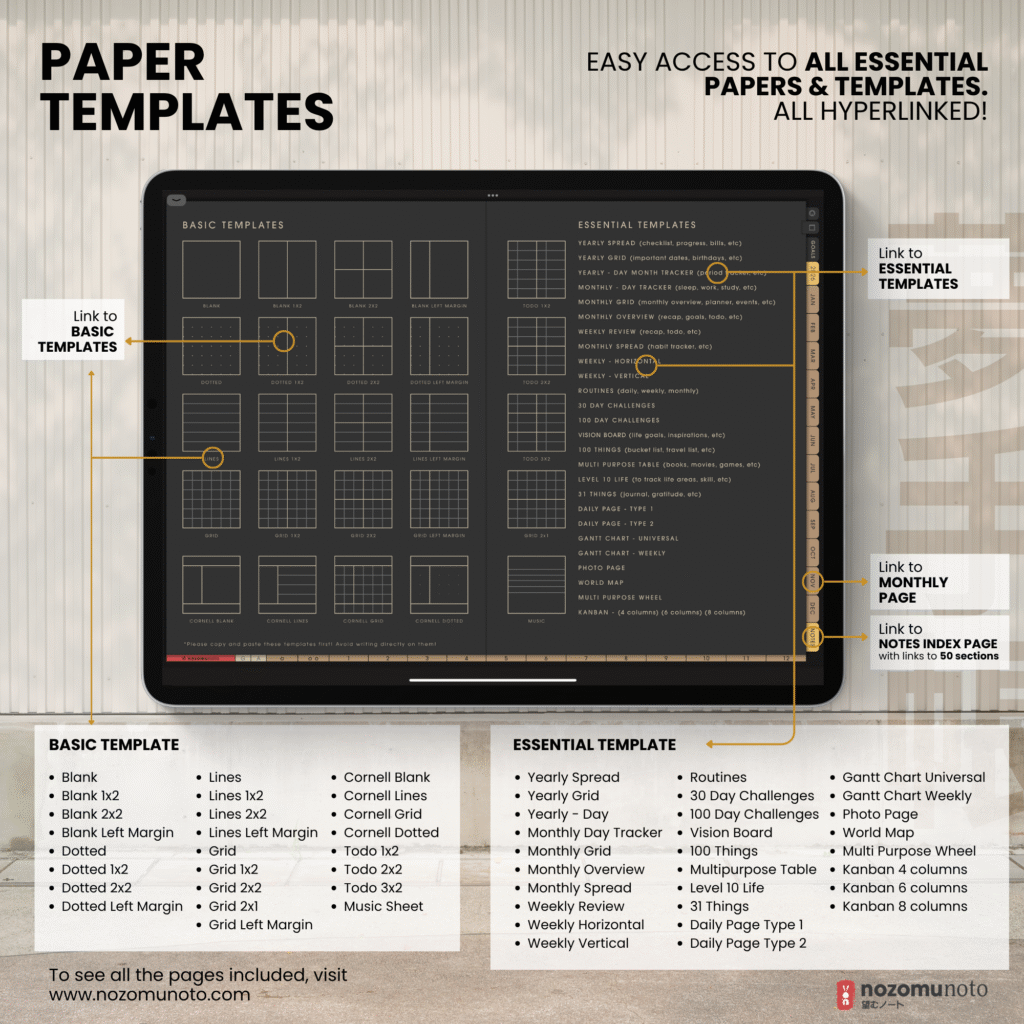 2026 Digital Planner Yume Techo NozomuNoto Notebook Daily Weekly Monthly Calendar Japanese Multipurpose Minimalist ADHD Bullet Journal Hyperlinked PDF Goodnotes Notability Landscape Android iPad Student Study Noteshelf Samsung Notes Hobonichi Noteful Penly Kilonotes Collanote Zoomnotes