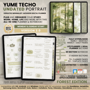 Yume Techo Undated Portrait - Light Forest