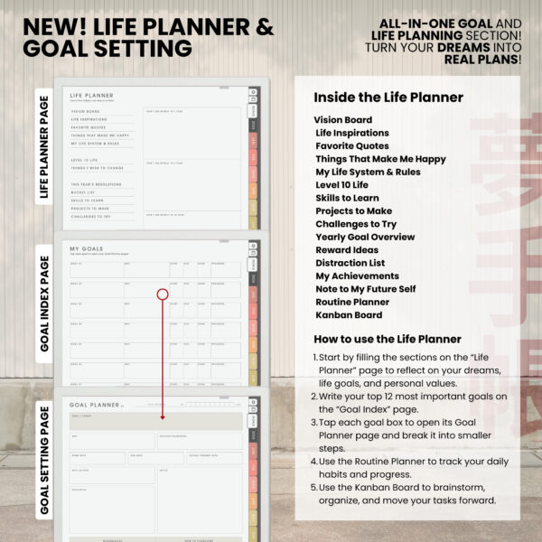 8. Life Planner 2026 Digital Planner Yume Techo Remarkable 2 Paper Pro Onyx Boox Supernote Bigme Kindle Scribe NozomuNoto Notebook Daily Weekly Monthly Calendar Japanese Multipurpose Minimalist ADHD Bullet Journal Hyperlinked PDF Student Study Hobonichi Noteful Penly Kilonotes Collanote Zoomnotes