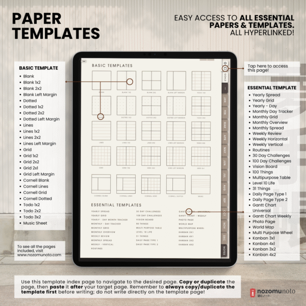 8. Paper Templates Yume Techo Undated Portrait - Light Coffee
