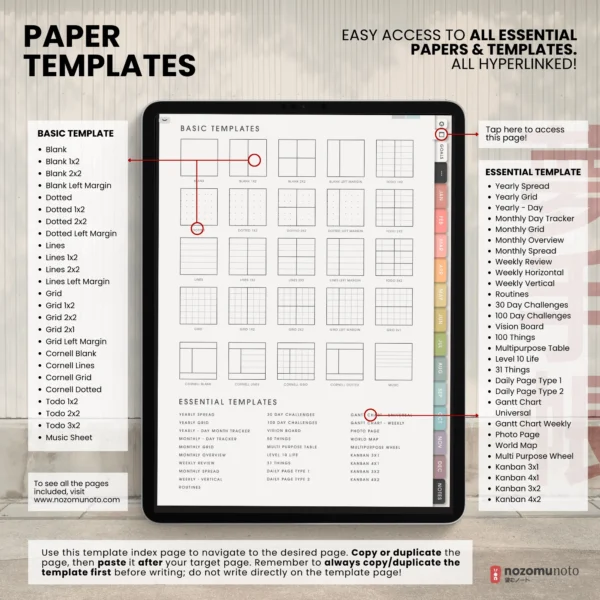 8. Paper Templates Yume Techo Undated Portrait - Light Garden — product preview