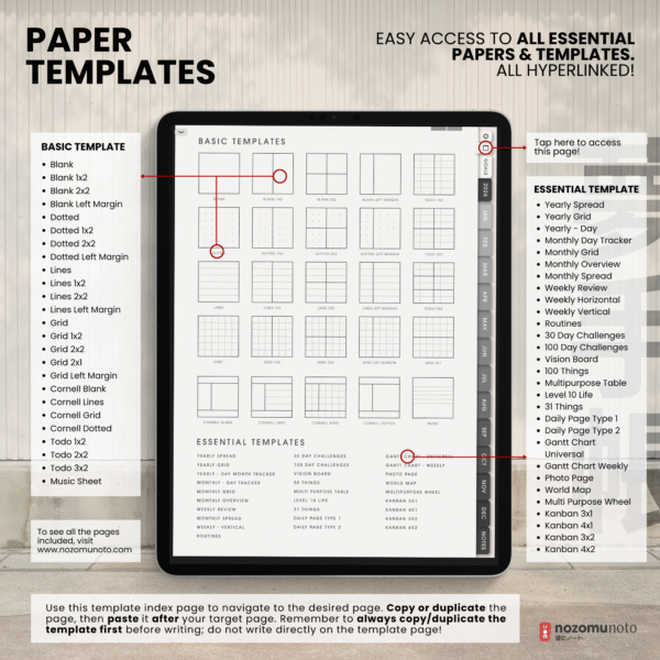 2026 Digital Planner Yume Techo NozomuNoto Notebook Daily Weekly Monthly Calendar Japanese Multipurpose Minimalist ADHD Bullet Journal Hyperlinked PDF Goodnotes Notability Portrait Android iPad Student Study Noteshelf Samsung Notes Hobonichi Noteful Penly Kilonotes Collanote Zoomnotes