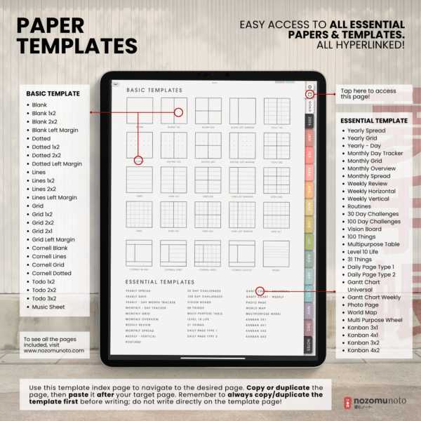 2026 Digital Planner Yume Techo NozomuNoto Notebook Daily Weekly Monthly Calendar Japanese Multipurpose Minimalist ADHD Bullet Journal Hyperlinked PDF Goodnotes Notability Portrait Android iPad Student Study Noteshelf Samsung Notes Hobonichi Noteful Penly Kilonotes Collanote Zoomnotes