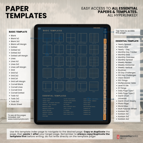 2026 Digital Planner Yume Techo NozomuNoto Notebook Daily Weekly Monthly Calendar Japanese Multipurpose Minimalist ADHD Bullet Journal Hyperlinked PDF Goodnotes Notability Portrait Android iPad Student Study Noteshelf Samsung Notes Hobonichi Noteful Penly Kilonotes Collanote Zoomnotes
