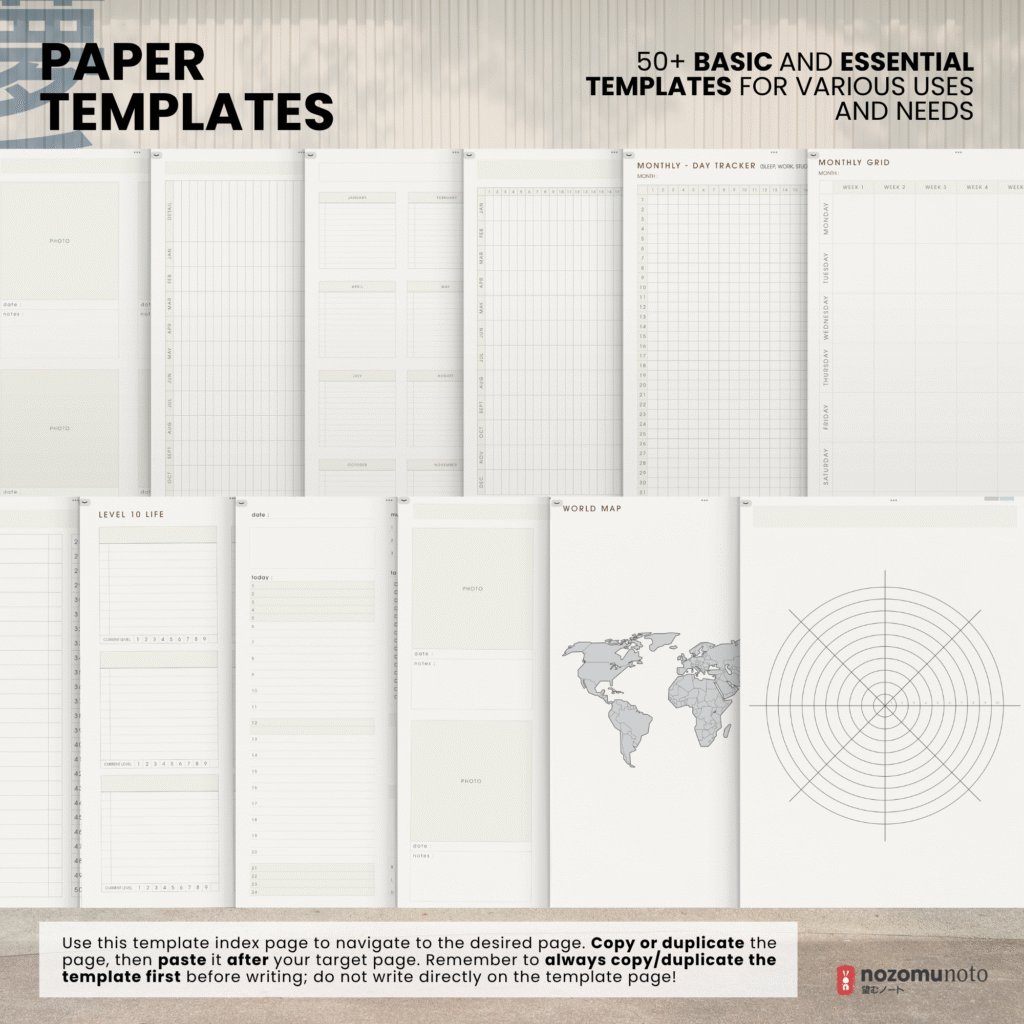 2026 Digital Planner Yume Techo NozomuNoto Notebook Daily Weekly Monthly Calendar Japanese Multipurpose Minimalist ADHD Bullet Journal Hyperlinked PDF Goodnotes Notability Portrait Android iPad Student Study Noteshelf Samsung Notes Hobonichi Noteful Penly Kilonotes Collanote Zoomnotes