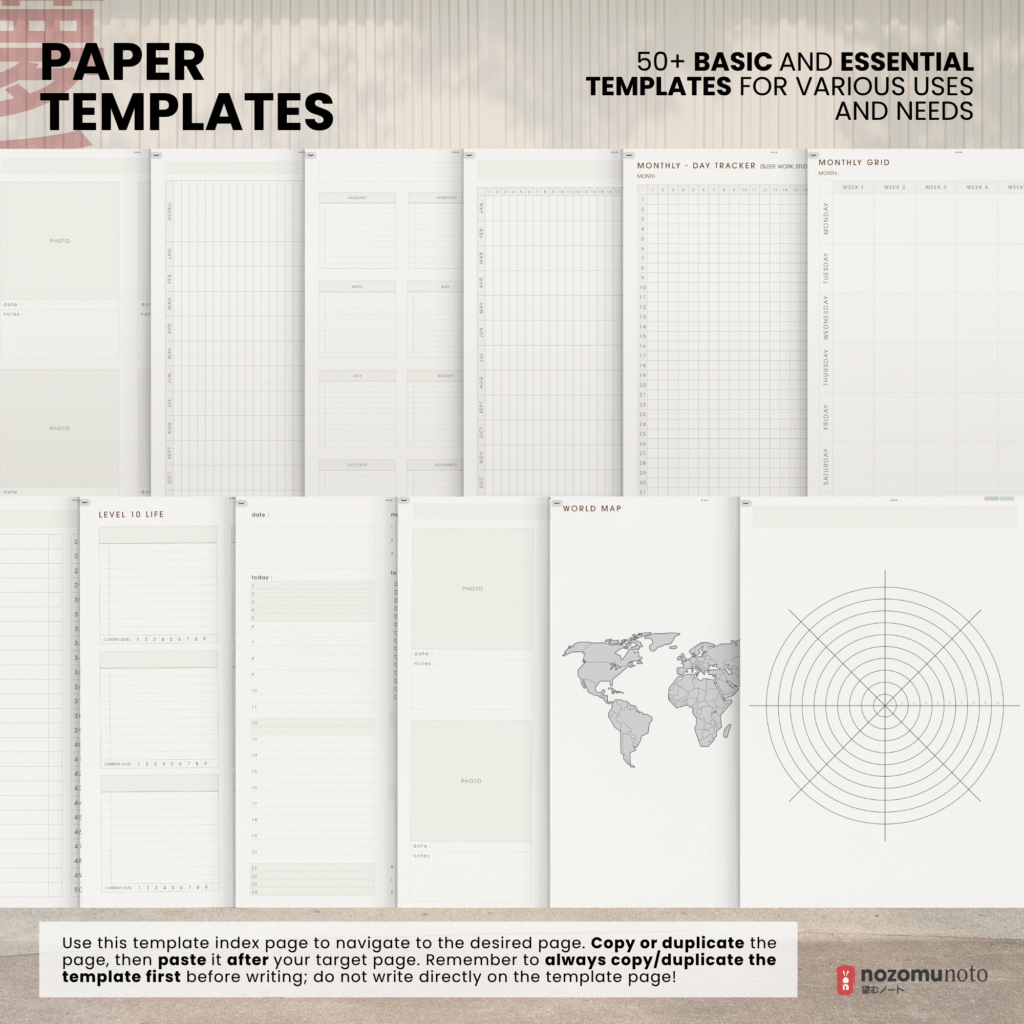 2026 Digital Planner Yume Techo NozomuNoto Notebook Daily Weekly Monthly Calendar Japanese Multipurpose Minimalist ADHD Bullet Journal Hyperlinked PDF Goodnotes Notability Portrait Android iPad Student Study Noteshelf Samsung Notes Hobonichi Noteful Penly Kilonotes Collanote Zoomnotes