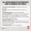 14. features Dated 2026 Digital Planner Shibui Techo NozomuNoto Notebook Weekly Monthly Calendar Japanese Multipurpose Minimalist ADHD Bullet Journal Hyperlinked PDF Goodnotes Notability Landscape Android iPad Student Study Noteshelf Samsung Notes Xodo