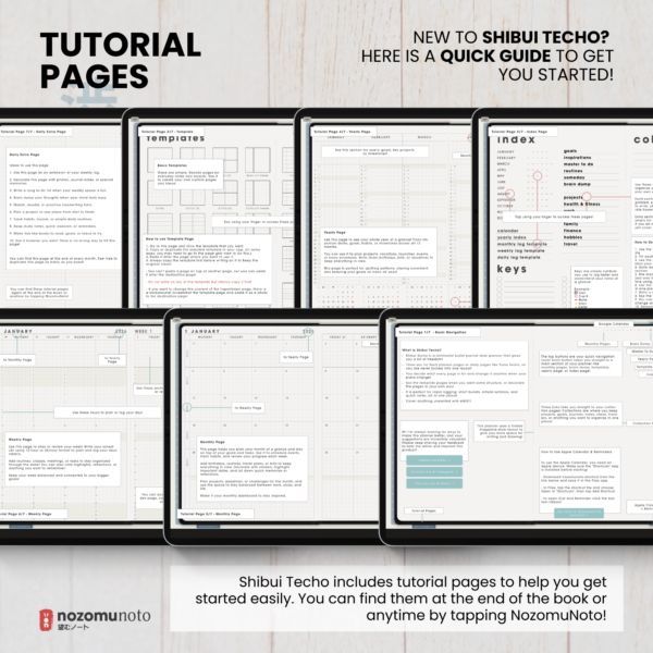 9. Perfect For Dated 2026 Digital Planner Shibui Techo NozomuNoto Notebook Weekly Monthly Calendar Japanese Multipurpose Minimalist ADHD Bullet Journal Hyperlinked PDF Goodnotes Notability Landscape Android iPad Student Study Noteshelf Samsung Notes Xodo