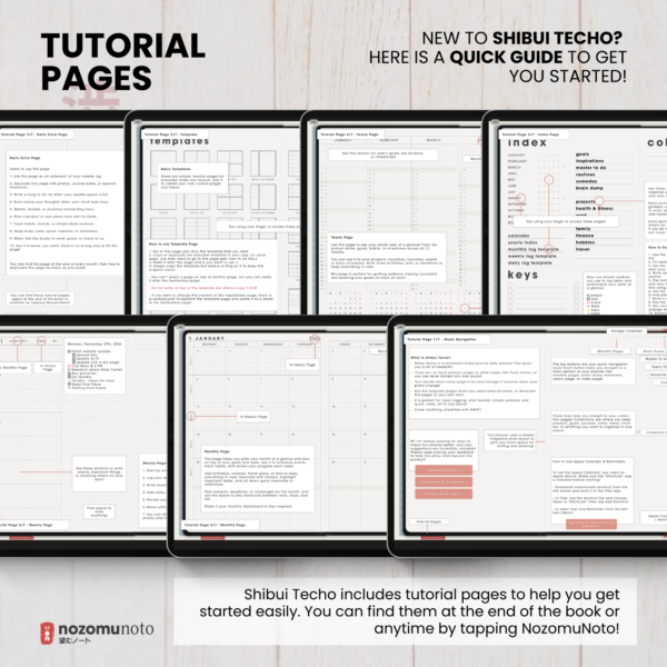 9. Perfect For Dated 2026 Digital Planner Shibui Techo NozomuNoto Notebook Weekly Monthly Calendar Japanese Multipurpose Minimalist ADHD Bullet Journal Hyperlinked PDF Goodnotes Notability Landscape Android iPad Student Study Noteshelf Samsung Notes Xodo