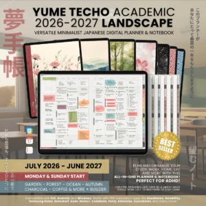 Yume Techo Academic 26-27 Landscape Garden digital planner cover preview.