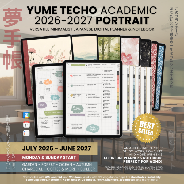 1. title Yume Techo Academic 26-27 Portrait - Garden + All Colors