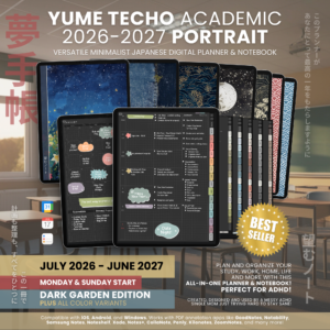 1. title Yume Techo Academic 26-27 Portrait - Dark Garden + All Colors