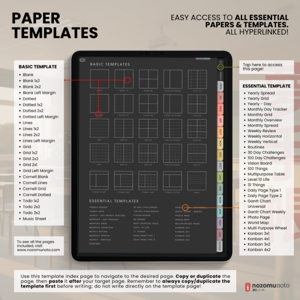 12. Paper Templates Yume Techo Academic 26-27 Portrait - Dark Garden + All Colors