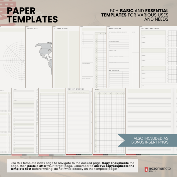 14. 50+ Template Dated Academic 2026 2027 Digital Planner Yume Techo NozomuNoto Notebook Daily Weekly Monthly Calendar Japanese Multipurpose Minimalist ADHD Bullet Journal Hyperlinked PDF Goodnotes Notability Landscape Android iPad Student Noteshelf Samsung Hobonichi Noteful Penly Kilonotes Collanote Zoomnotes Noteful Starnote Samsung