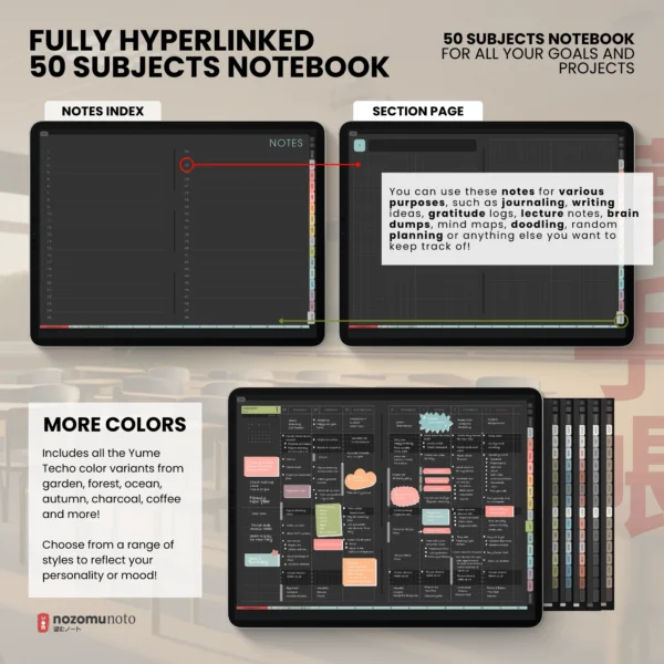 Yume Techo Academic 26-27 Landscape - Dark Garden + All Colors — product preview