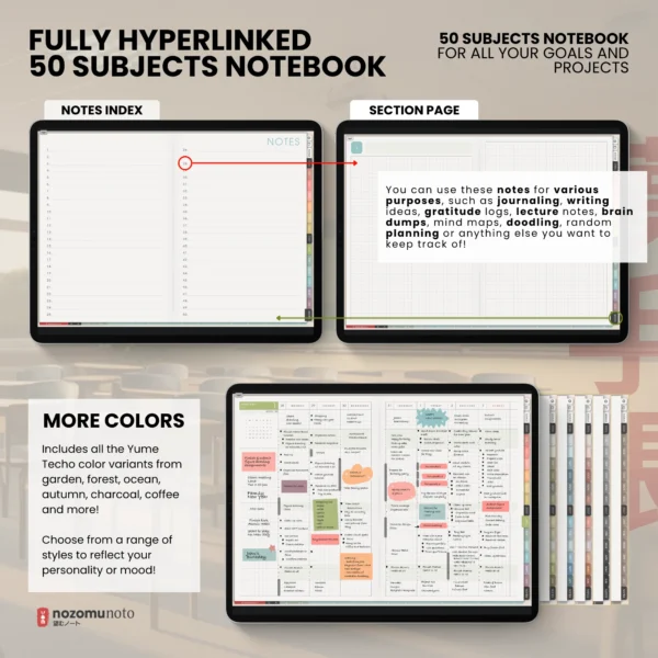 8. Notes & Section Yume Techo Academic 26-27 Landscape - Garden + All Colors — product preview