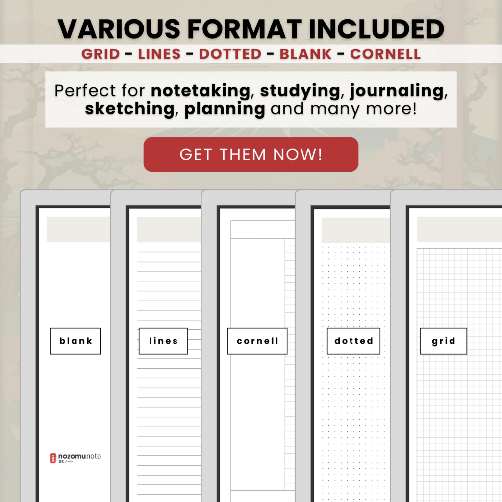 Yume Noto V1 Landscape E-Reader Garden file format preview for reMarkable 2, reMarkable Paper Pro, Kindle Scribe, Supernote, Onyx Boox, and Bigme.