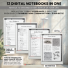 Yume Noto V2 Portrait E-Reader Charcoal - 03 Yume Noto V2 Portrait E-Reader Charcoal twelve notebooks in one with linked side tabs and sections for reMarkable, Kindle Scribe, Supernote, Boox, and Bigme.